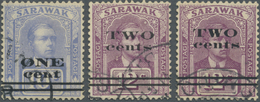 O Malaiische Staaten - Sarawak: 1923, Sir Charles Vyner Brooke 1st Printing Surcharges (bars 1¼ Mm Apa - Andere & Zonder Classificatie