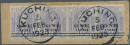 Brfst Malaiische Staaten - Sarawak: 1923, Sir Charles Vyner Brooke 1st Printing Surcharge (bars 1¼ Mm Apar - Sonstige & Ohne Zuordnung