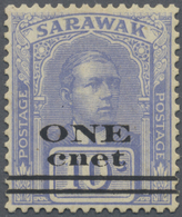 * Malaiische Staaten - Sarawak: 1923, Sir Charles Vyner Brooke 1st Printing Surcharge (bars 1¼ Mm Apar - Andere & Zonder Classificatie