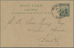 GA Malaiische Staaten - Sarawak: 1931 Postal Stationery Card 2c. Green Used From Sibu To Sarikei And Ca - Andere & Zonder Classificatie