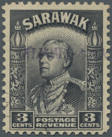 O Malaiische Staaten - Sarawak: Japanese Occupation, 1942, 3 C.black, Used  (SG Cat. £650). - Andere & Zonder Classificatie