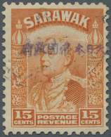 O Malaiische Staaten - Sarawak: Japanese Occupation,  1942, 15 C. Orange With Violet Ovpt. At Kuching - Other & Unclassified