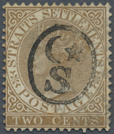 (*) Malaiische Staaten - Selangor: 1881, Straits Settlements QV 2c. Brown With Wmk. Crown CC With Black - Selangor