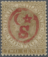 * Malaiische Staaten - Selangor: 1878 Straits Settlements 2c. Brown, Wmk Crown CA, Optd. By Red "Star - Selangor