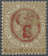 * Malaiische Staaten - Selangor: 1878 Straits Settlements 2c. Brown, Wmk Crown CA, Optd. By Red "Star - Selangor