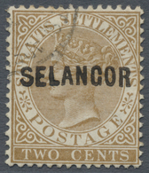 O Malaiische Staaten - Selangor: 1881-82 2c. Brown, Wmk Crown CC, Overprinted Type 2, Used With Part C - Selangor