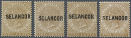 */(*) Malaiische Staaten - Selangor: 1881/1882, Straits Settlements QV 2c. Brown With Wmk. Crown CC Four S - Selangor