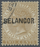 O Malaiische Staaten - Selangor: 1881, Straits Settlements QV 2c. Brown With Wmk. Crown CC With Black - Selangor
