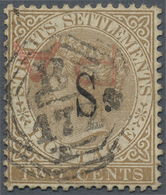 O Malaiische Staaten - Selangor: 1881, Straits Settlements QV 2c. Brown With Wmk. Crown CA With Black - Selangor