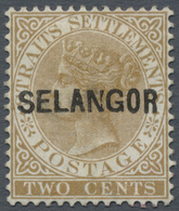 * Malaiische Staaten - Selangor: 1882-83 2c. Brown, Wmk Crown CA, Overprinted Type 9, Mint Lightly Hin - Selangor