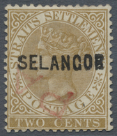 O Malaiische Staaten - Selangor: 1882-83 2c. Brown, Wmk Crown CA, Overprinted Type 12 ("S" And "L" Wid - Selangor