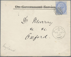 Br Malaiische Staaten - Selangor: 1893 (26 Feb.) "On Government Service" (deleted) Envelope From Klang, - Selangor