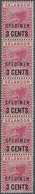 ** Malaiische Staaten - Selangor: 1894, Tiger Stamp 3c. On 5c. Rose With Black SPECIMEN Opt. Vertical S - Selangor