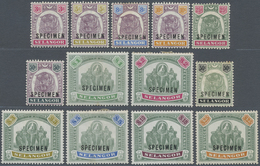 * Malaiische Staaten - Selangor: 1895/1899, Tiger Head And Elephants Complete Set Of 13 Incl. $10 And - Selangor