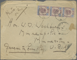 Br Malaiische Staaten - Selangor: 1900, 8 C Purple/ultramarine, Strip Of 3, Multiple Franking On Triple - Selangor