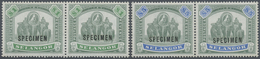 ** Malaiische Staaten - Selangor: 1895, Definitives "Elephants", $1 And $5, Two Horiz. Pairs With Speci - Selangor