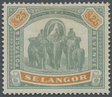 * Malaiische Staaten - Selangor: 1897, Elephants $25 Green And Orange, Mint Hinged With Part Original - Selangor