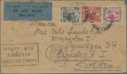 Br Malaiische Staaten - Selangor: 1935, 1 C, 6 C And 40 C Mosque Mixed Franking On Airmail Cover From S - Selangor