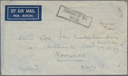 Br Malaiische Staaten - Selangor: 1937, Crash Mail CYGNUS, Cover From Kuala Lumpur, 27.11 1937, Destine - Selangor