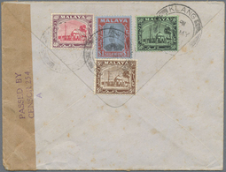 Br Malaiische Staaten - Selangor: 1941, 5 C, 40 C, 50 C And 1 $ Mixed Franking On Censored Airmail Cove - Selangor