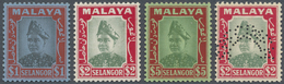 **/* Malaiische Staaten - Selangor: 1941, Sultan Hisamud-din Alam Shah $1 Black And Red/blue, $2 Green An - Selangor
