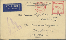 Br Malaiische Staaten - Selangor: 1941, 50 Cents Meter Airmail Cover From KUALA LUMPUR, 25.VIII 41, Alo - Selangor