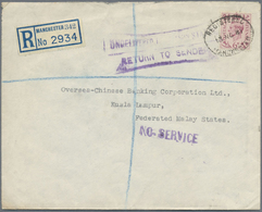 Br Malaiische Staaten - Selangor: 1941, MAIL SERVICE SUSPENDED, Great Britain 6 D Purple KGVI, Single F - Selangor