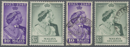 **/O Malaiische Staaten - Selangor: 1948, Royal Silver Wedding Two Sets MNH And Fine Used And Additional - Selangor