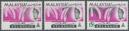 ** Malaiische Staaten - Selangor: 1965, Orchids 15c. 'Rhynchostylis Retusa' Two Stamps With Partly GREE - Selangor