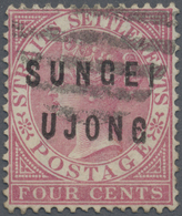 O Malaiische Staaten - Sungei Ujong: 1882-84 Straits Settlements 4c. Rose, Wmk Crown CC, Overprinted " - Other & Unclassified