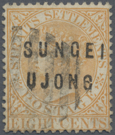O Malaiische Staaten - Sungei Ujong: 1882-84 Straits Settlements 8c. Orange, Wmk Crown CA, Overprinted - Andere & Zonder Classificatie