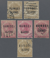 O Malaiische Staaten - Sungei Ujong: 1883-84 Set Of Six QV Stamps Overprinted By Different Types Of "S - Andere & Zonder Classificatie