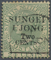 O Malaiische Staaten - Sungei Ujong: 1891 QV 2c. On 24c. Green, WATERMARK INVERTED, Additionally Overp - Altri & Non Classificati