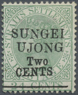 * Malaiische Staaten - Sungei Ujong: 1891 QV 2c. On 24c. Green Additionally Overprinted "SUNGEI/UJONG" - Altri & Non Classificati