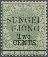 * Malaiische Staaten - Sungei Ujong: 1891 QV 2c. On 24c. Green, WATERMARK INVERTED, Additionally Overp - Autres & Non Classés