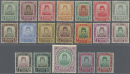 * Malaiische Staaten - Trengganu: 1910/1919, Sultan Zain Ul Ab Din Complete Set Of 18 To $5 Green/dull - Trengganu