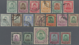 O Malaiische Staaten - Trengganu: 1910/1919, Sultan Zain Ul Ab Din Complete Set Of 18 To $5 Green/dull - Trengganu