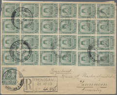 Br Malaiische Staaten - Trengganu: 1913. Registered Envelope Addressed To Germany Bearing Trengganu SG - Trengganu