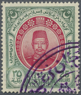 O Malaiische Staaten - Trengganu: 1912, Sultan Zain Ul Ab Din $25 Rose-carmine/green With Violet Fisca - Trengganu