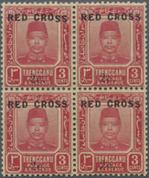 ** Malaiische Staaten - Trengganu: 1917, RED CROSS: Sultan Zain Ul Ab Din 3c. Carmine-red Block Of Four - Trengganu