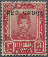 O Malaiische Staaten - Trengganu: 1917, RED CROSS: Sultan Zain Ul Ab Din 3c. Carmine-red With Opt. Var - Trengganu