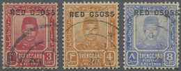 O Malaiische Staaten - Trengganu: 1917, RED CROSS: Sultan Zain Ul Ab Din 3c. Carmine-red, 4c. Orange A - Trengganu