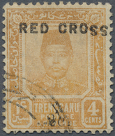 O Malaiische Staaten - Trengganu: 1917, RED CROSS: Sultan Zain Ul Ab Din 4c. Orange With Opt. Variety - Trengganu