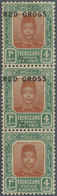 * Malaiische Staaten - Trengganu: 1918, RED CROSS: Sultan Zain Ul Ab Din 4c. Red-brown/green Vertical - Trengganu