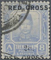 O Malaiische Staaten - Trengganu: 1917, RED CROSS: Sultan Zain Ul Ab Din 8c. Ultramarine With Opt. Var - Trengganu