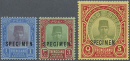 * Malaiische Staaten - Trengganu: 1921, Sultan Suleiman With Mult. Crown CA Wmk. Complete Set Of Three - Trengganu