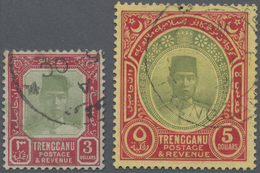 O Malaiische Staaten - Trengganu: 1921, Sultan Suleiman With Mult. Crown CA Wmk. Complete Set Of Three - Trengganu