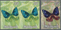 ** Malaysia: 1970, Butterflies 25c. 'Euploea Leucostictos Leucogonis' Horizontal Imperforate PROGRESSIV - Malesia (1964-...)