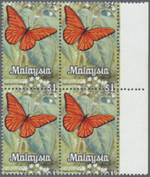 ** Malaysia: 1970, Butterflies $1 'Appias Nero Figulina' Block Of Four (Harrison Ptg.) From Right Margi - Malaysia (1964-...)