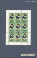 ** Malaysia: 1970, Butterflies ($5) 'Narathura Centaurus Centaurus' Perf. Miniature Sheetlet Of Nine Pr - Maleisië (1964-...)